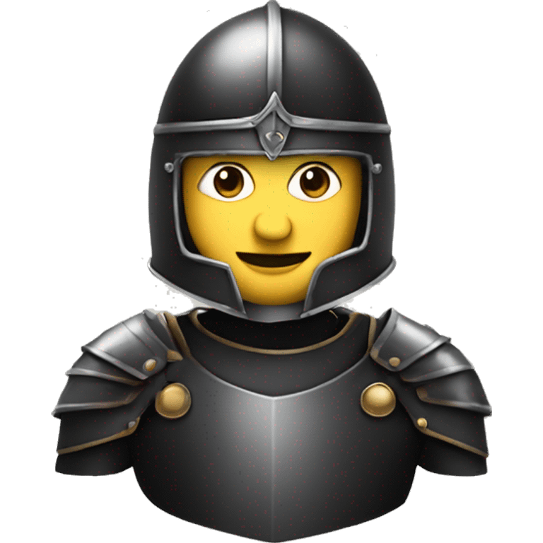 A stylish male in a knight black helmet with a face and body emoji