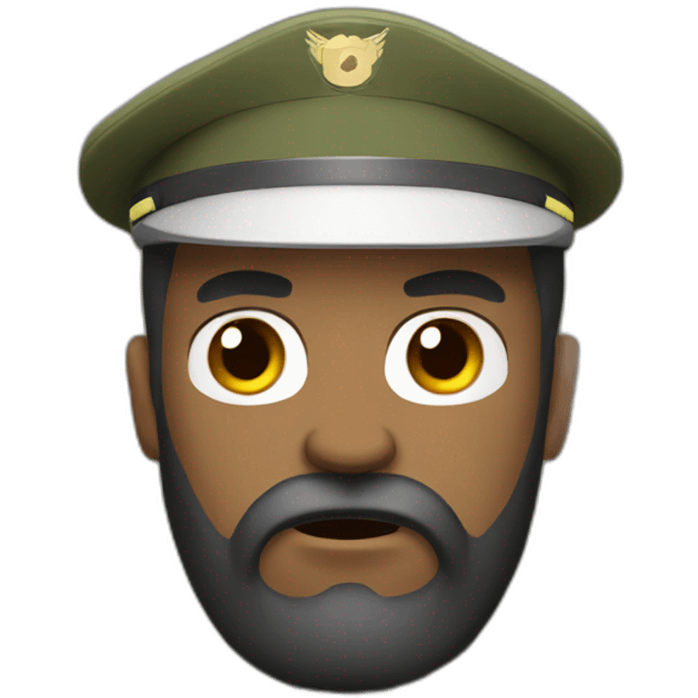 Angry military man with a beard emoji