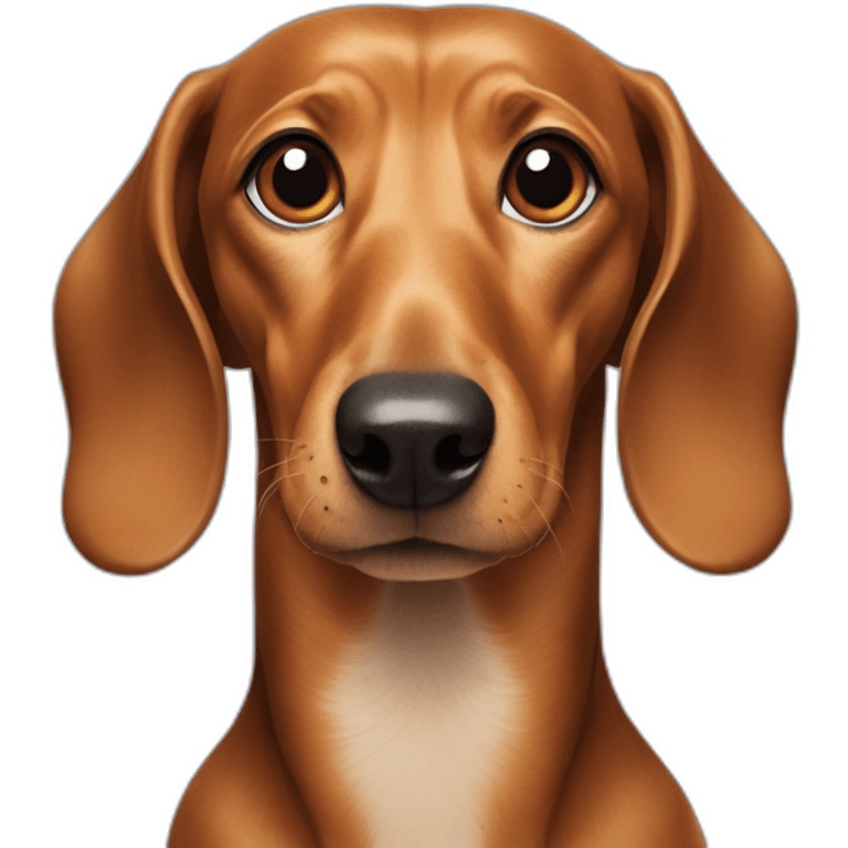 Dog head reality dachshund Looks to the left side emoji