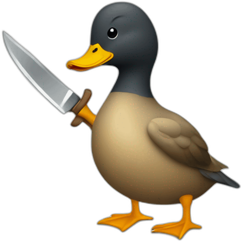 confused duck with a knife emoji