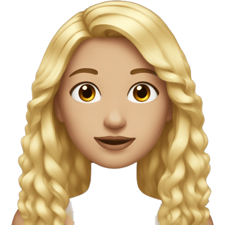 Generate a blondee hair 19 girl emoji