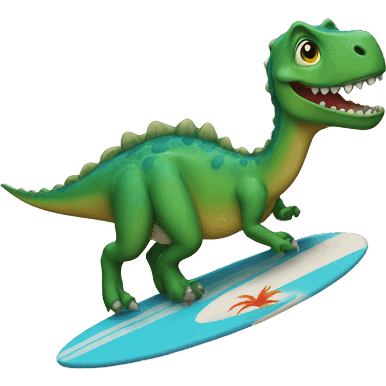 Dino on a surfboard  emoji