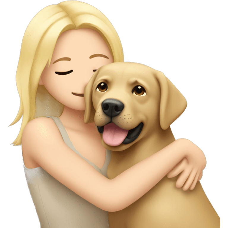 Labrador beige in Blonde Woman hug  emoji