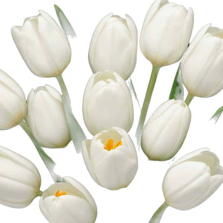 7 white tulips  emoji