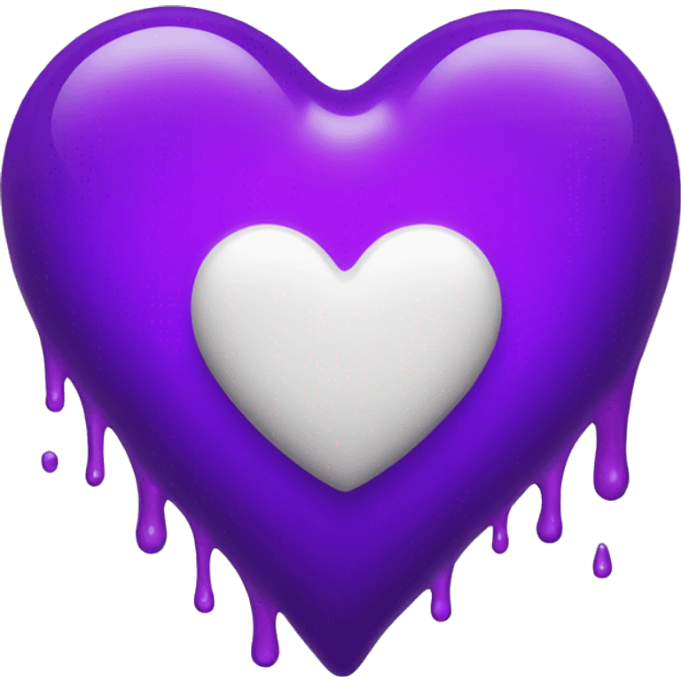 White heart covered in purple liquid emoji