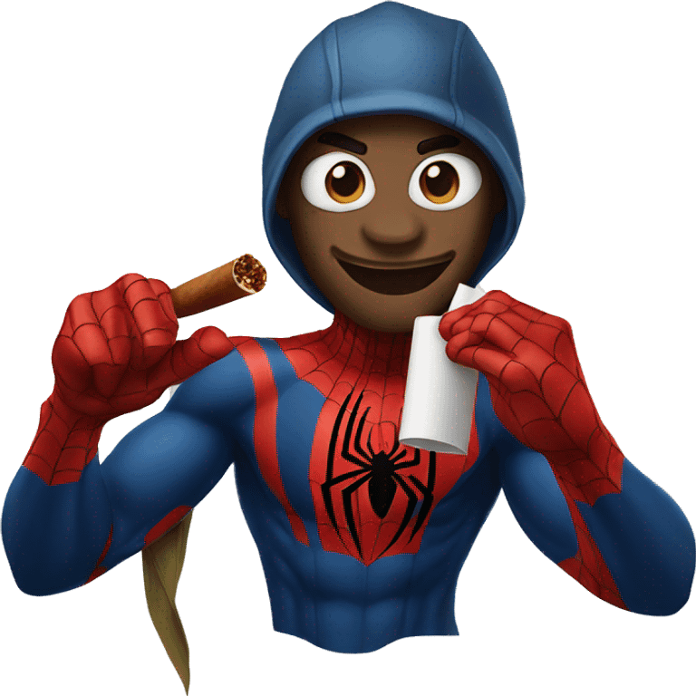 Spiderman holding a cigar  emoji