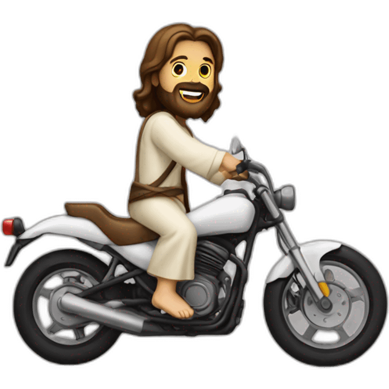 Jesus christ on a motorbike emoji