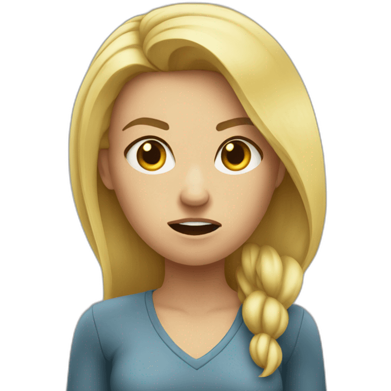 Angry blonde girlfriend emoji