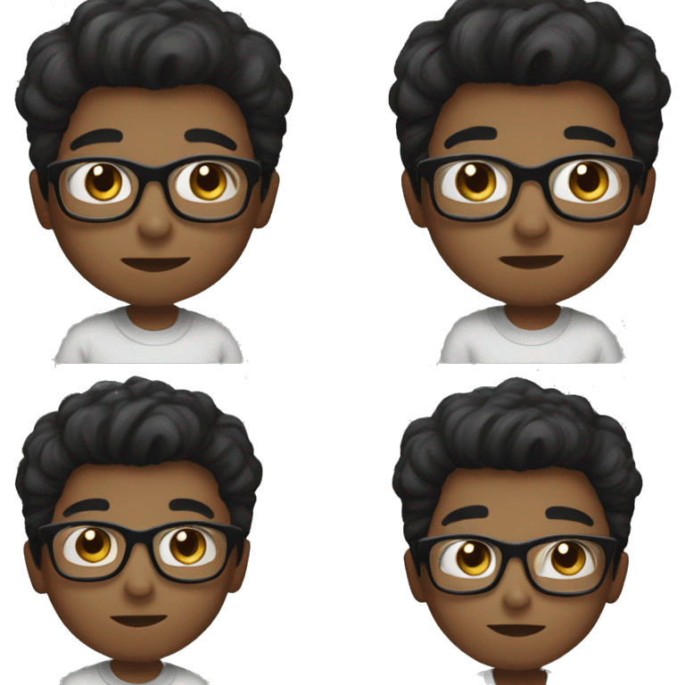 short boy with black hair and big glasses named Yassin  emoji