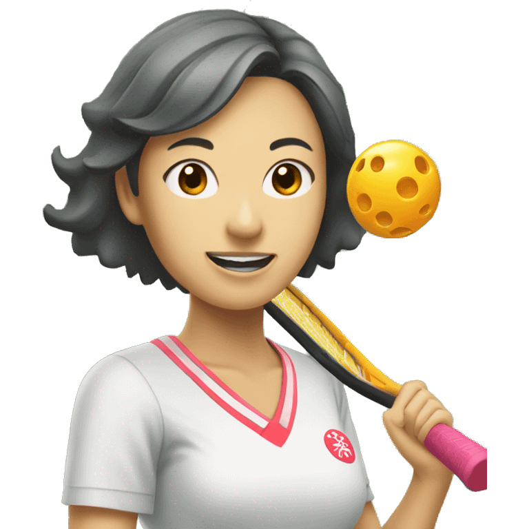 Japanese woman playing pickleball emoji