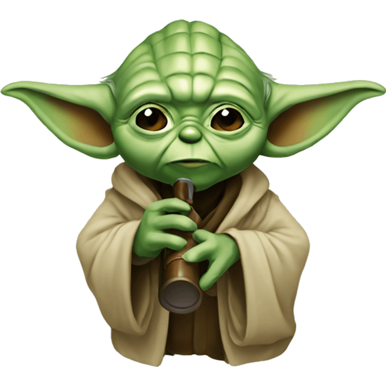 Yoda with pipe emoji