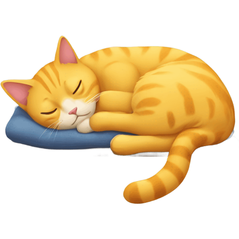 Yellow cat sleeping emoji