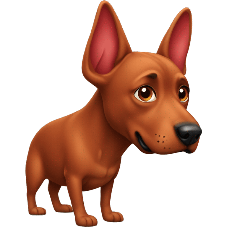 solid red dog with pointed ears emoji