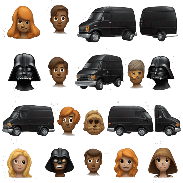 Real 3d Darth Vader’s and Scooby Doo’s mystery van emoji