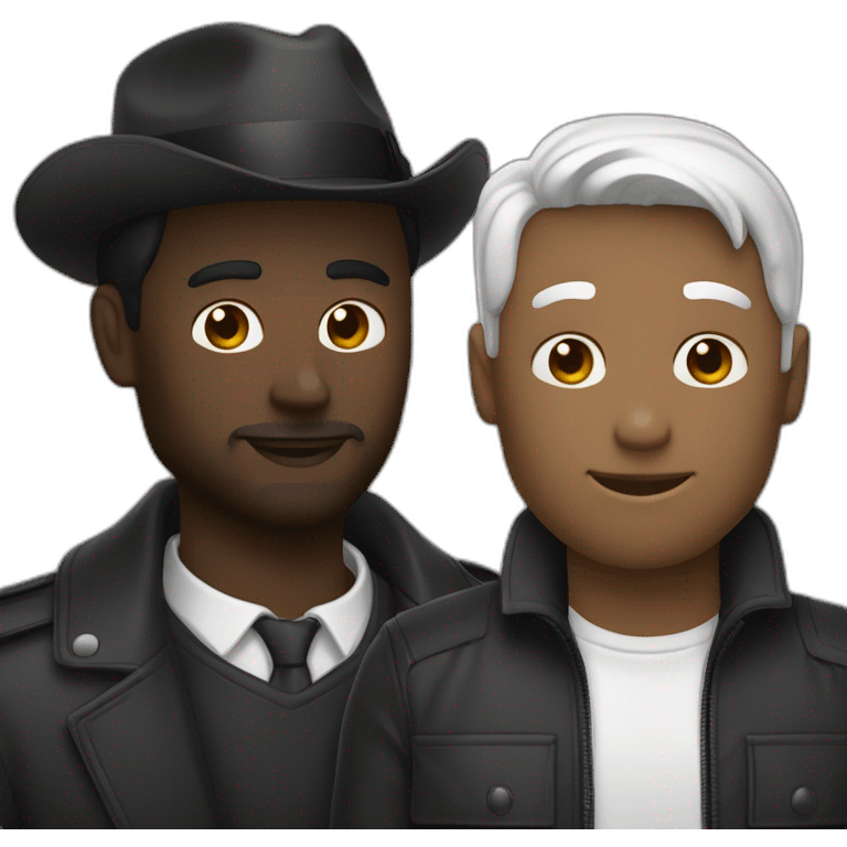 Un homme noir et un homme blanc qui ce serre la main emoji