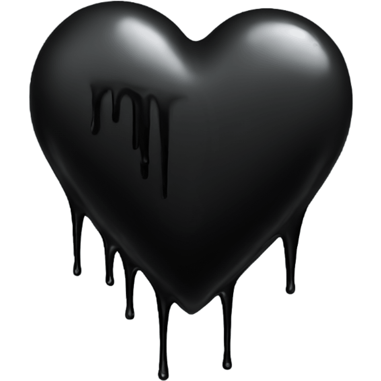 Black dripping heart  emoji