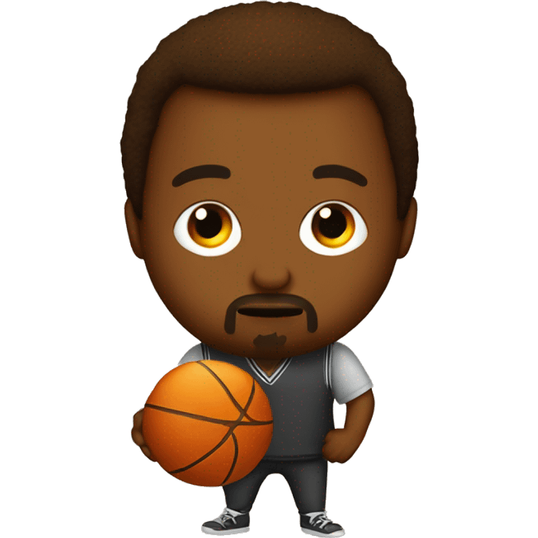 Kanye west as a chicken nugget and holding a basketball  emoji