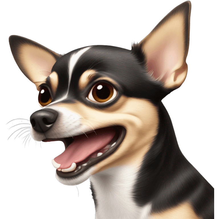 Chihuahua mewing and biting lip emoji