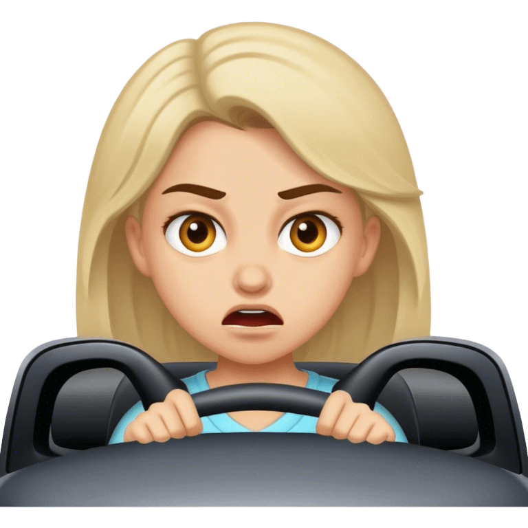 Girl with road rage emoji