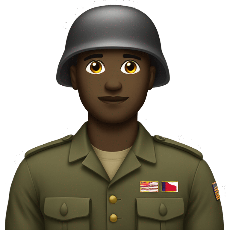 black soldier in army emoji