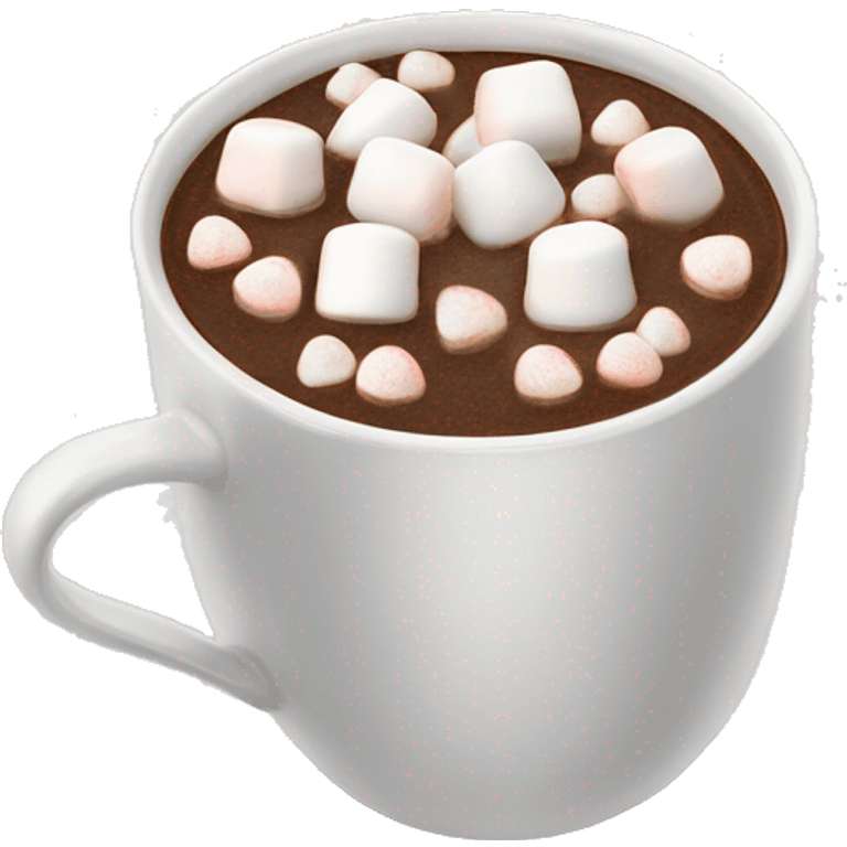 Hot chocolate Whit mini marshmallows on top ￼ emoji