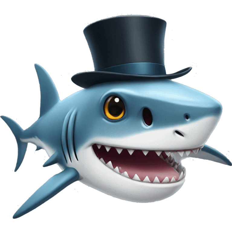 Shark with tophat  emoji