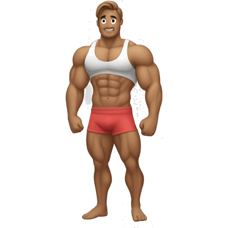 Body builder works on pc emoji