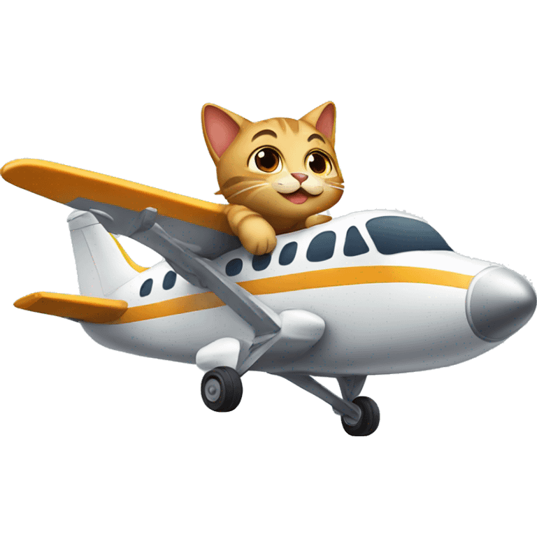 cat riding on an airplane emoji