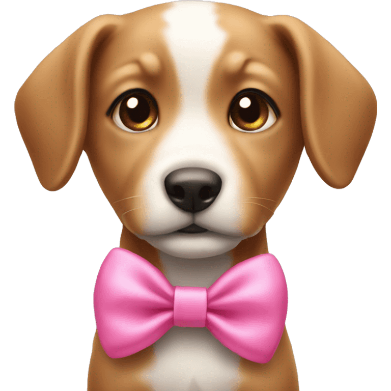 Puppie with pink bow on its head  emoji