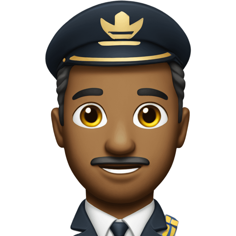 Airline pilot with stubble emoji