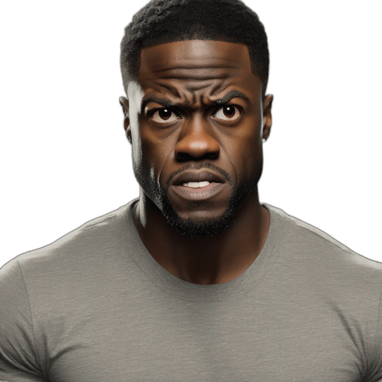 actor kevin hart angry face wearing tee emoji