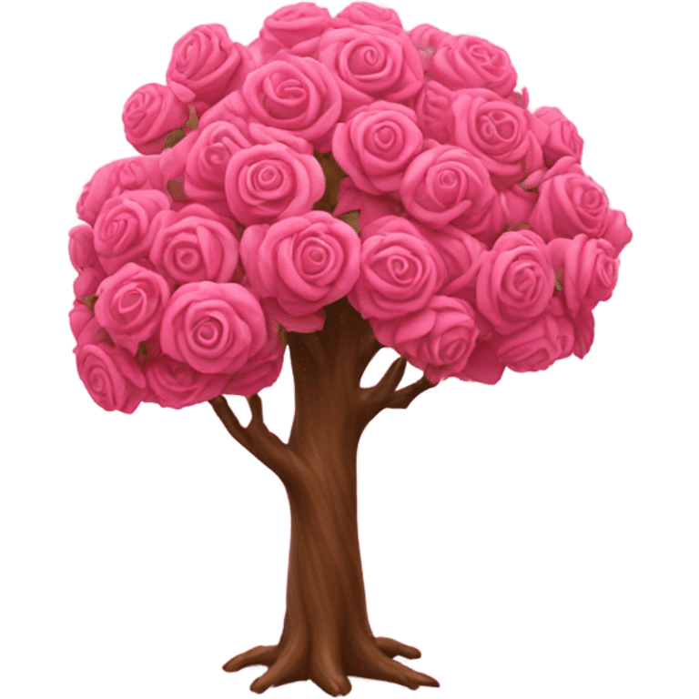 Pink tree made of roses  emoji