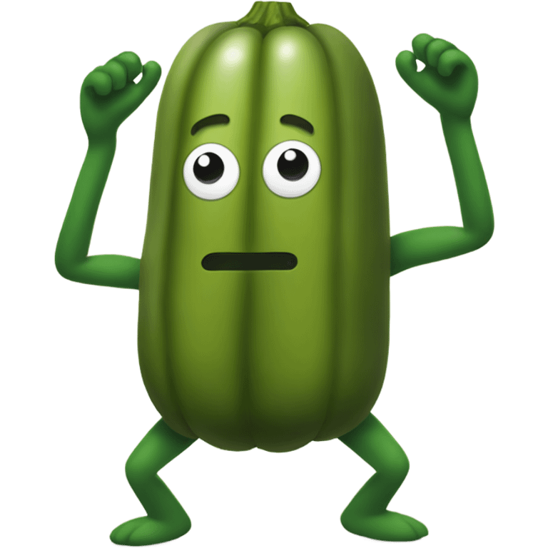 Pickle with arms and legs emoji