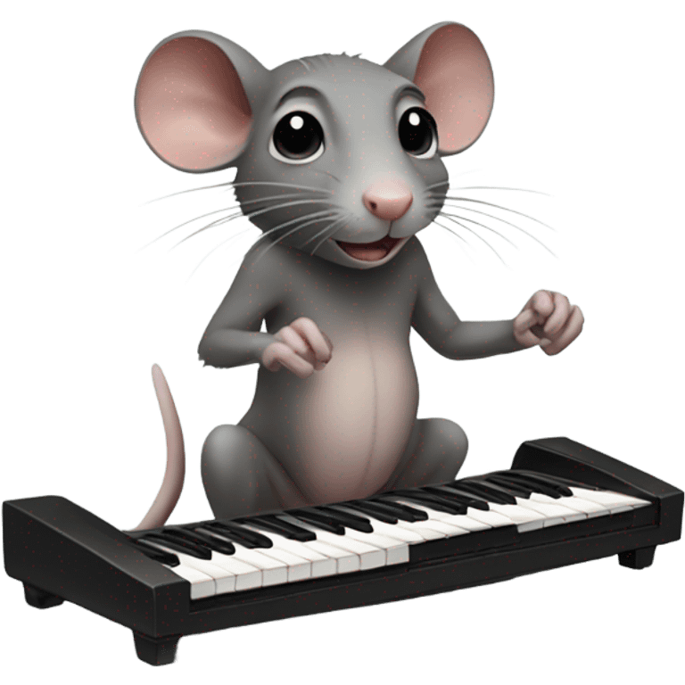 Naked rat playing keyboard  emoji