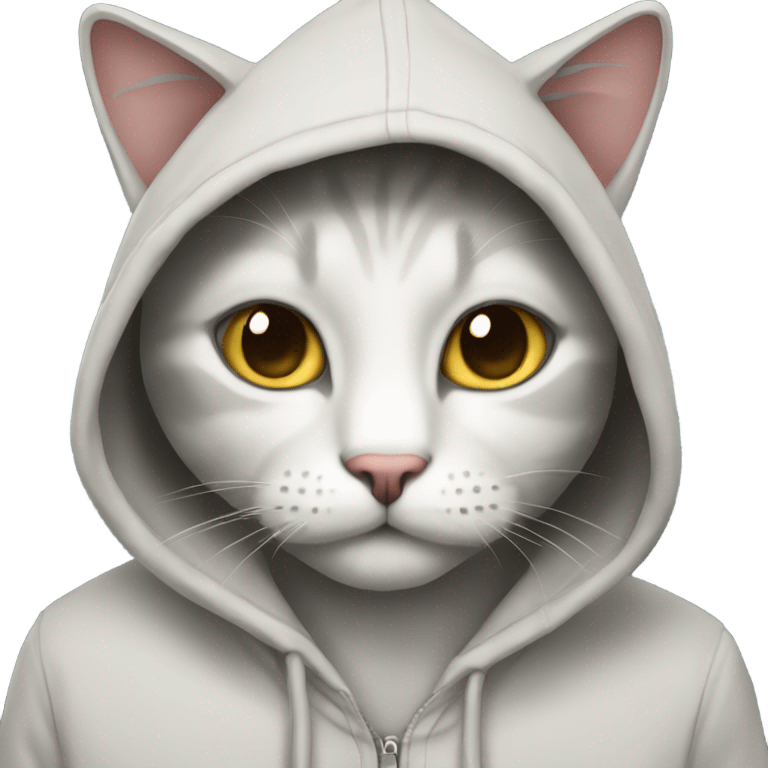 cat with a hoodie emoji