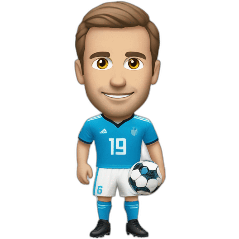 Macron with OM’s soccer jersey emoji