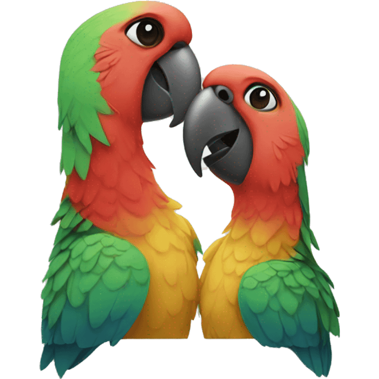 Two parrots kissing emoji