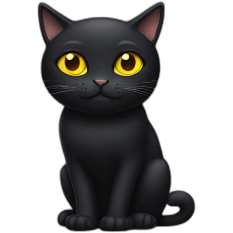 black cat, yellow eyes emoji