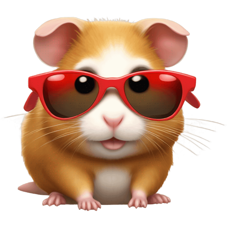 hamster wearing heart shaped sunglasses emoji