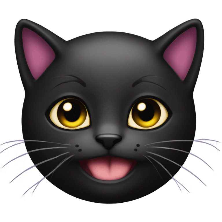 Rave black kitten emoji