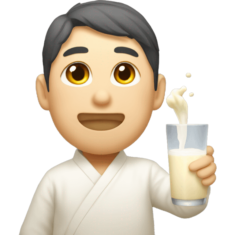 Getting drunk on Makgeolli emoji