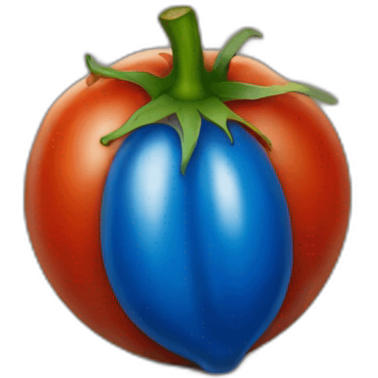 A blue tomato emoji