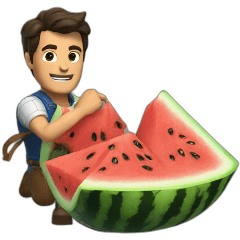 Ash williams cutting watermelon emoji