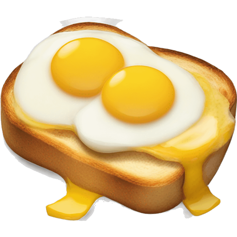 Sunnyside up eggs on toast emoji