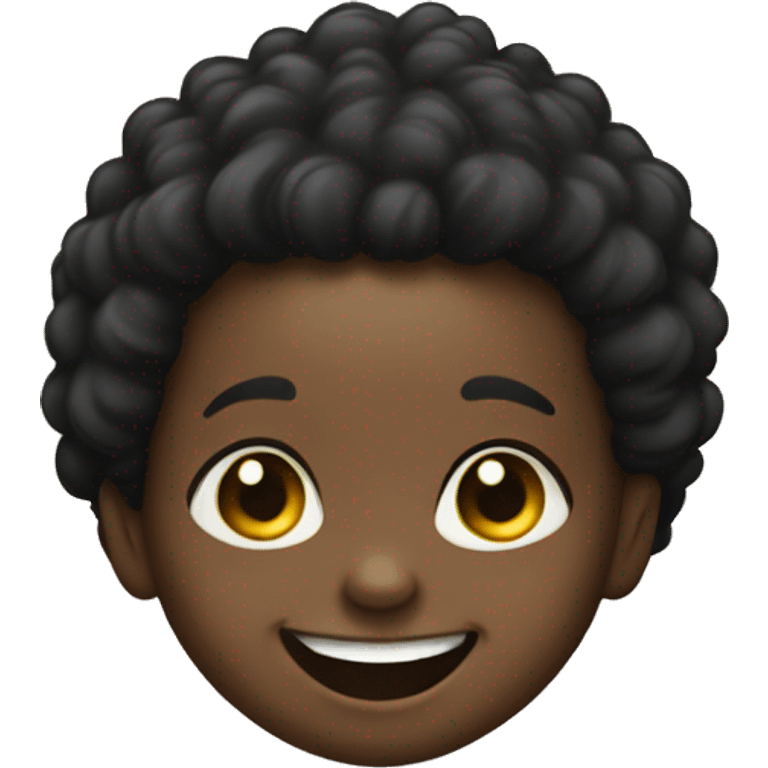 black baby with afro big smile emoji