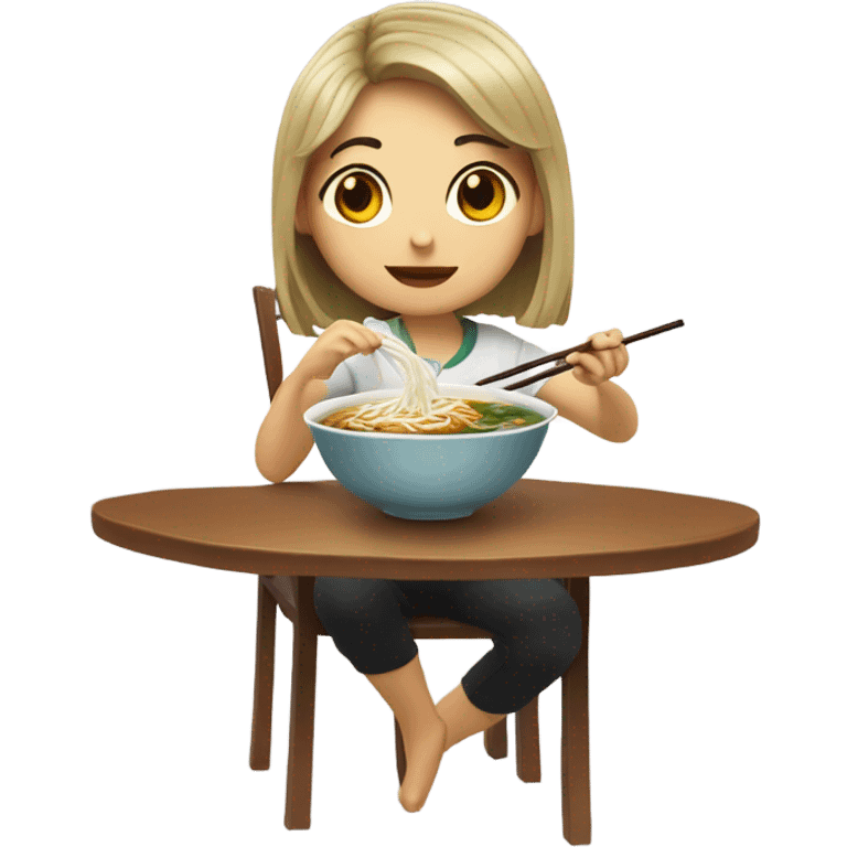 Girl eating PHO emoji