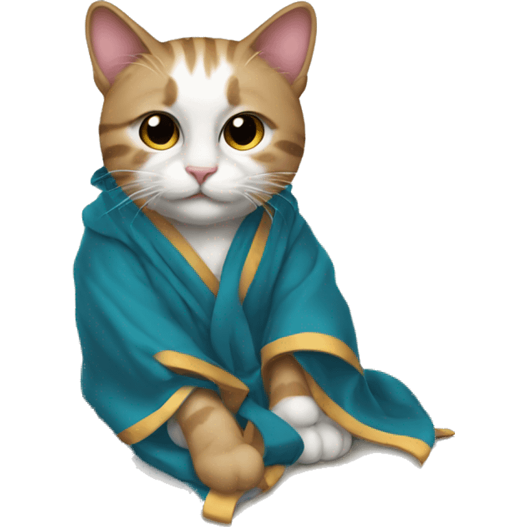 cat with robe and a macbook emoji