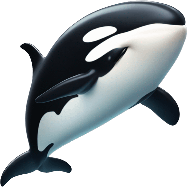 Orca whale face super surprised and excited very expressive cute emoji