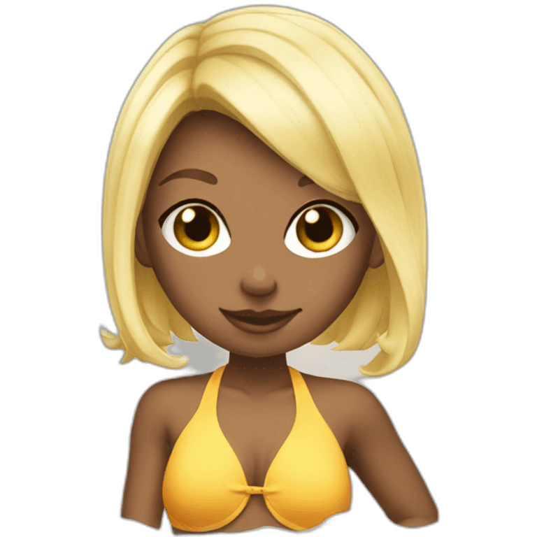 hot catgirl blonde swim suit emoji