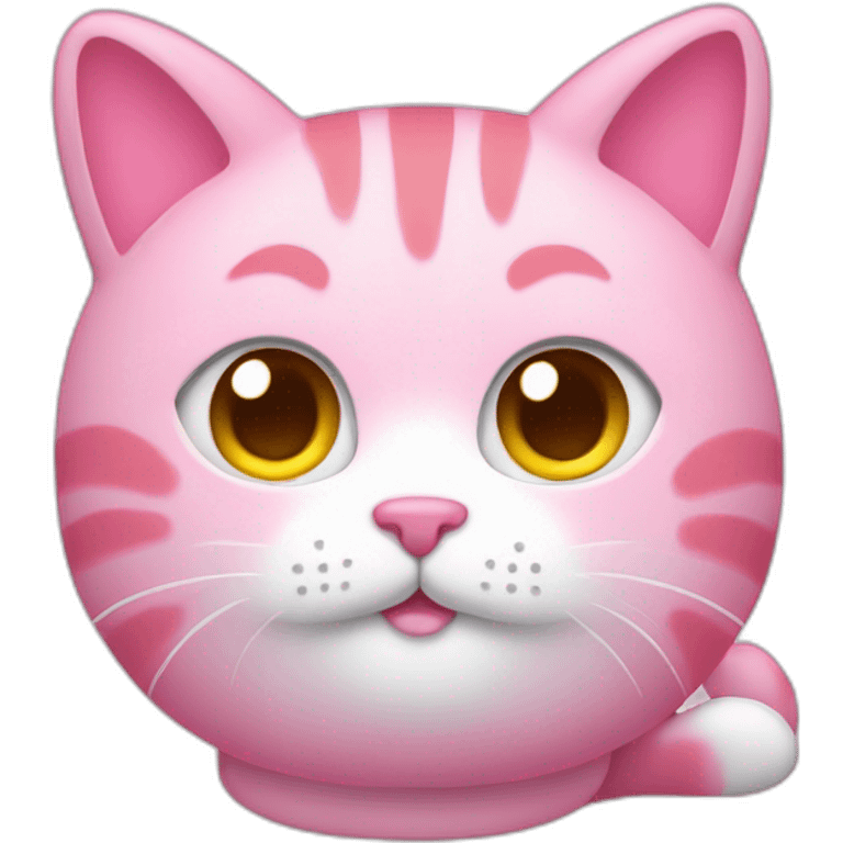 kawaii pink cat computer emoji